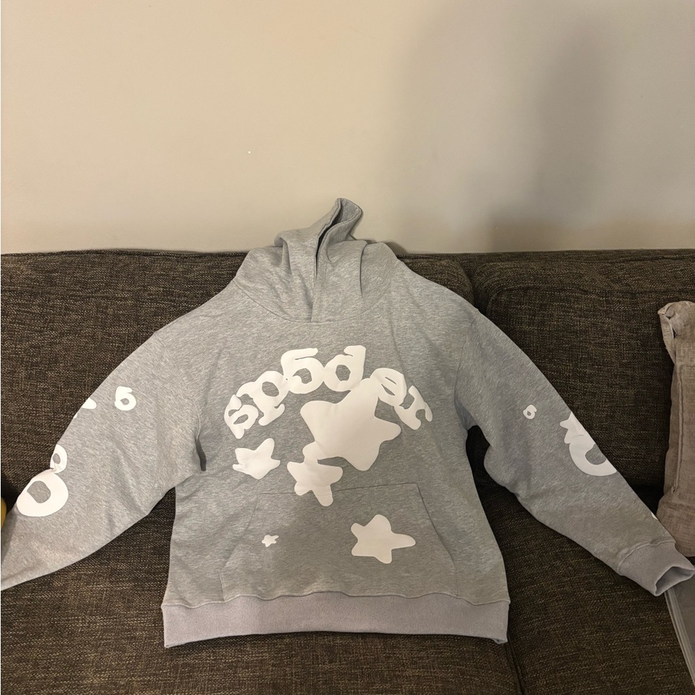 Gray Hoodie with White Print